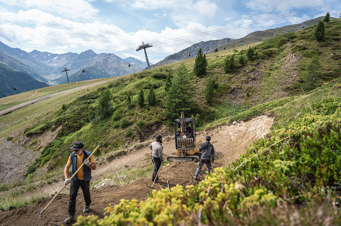 Workers at work during the refurbishment of the H-Dream in Livigno