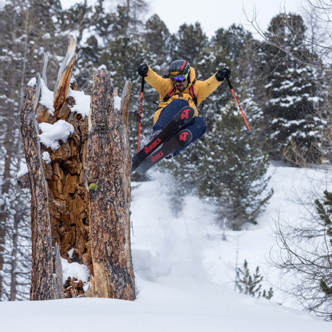 Sciatore freeride a Carosello 3000